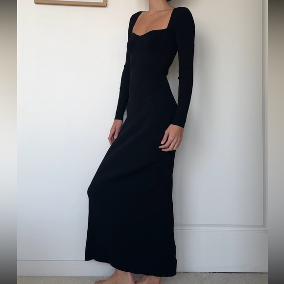 NWT STAUD Silhouette Black Knit Maxi Dress - size Small - Picture 5 of 11